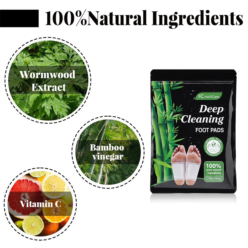 10pcs Mugwort Bamboo Charcoal  - огляд і ціна Detox Foot Patch